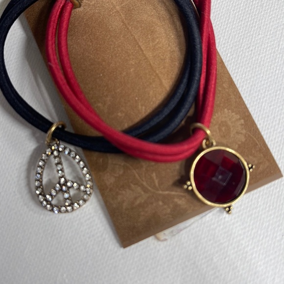 Lucky brand stretchy band bracelet bling peace sign new fashion bracelets - Picture 3 of 9